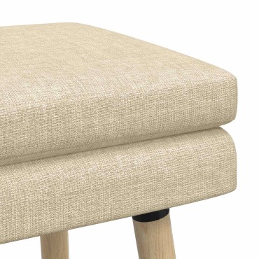 vidaXL Διπλή Επίστρωση Πάγκος Κρεμ 80x40x47cm Ύφασμα