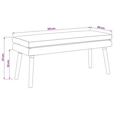 vidaXL Διπλή Επίστρωση Πάγκος Κόκκινο 110x40x47cm Ύφασμα