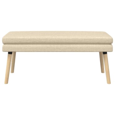 vidaXL Διπλή Επίστρωση Πάγκος Κρεμ 110x40x47cm Ύφασμα