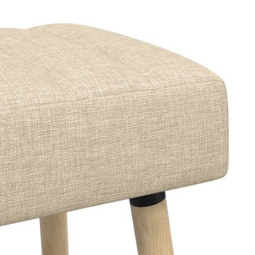 vidaXL Πάγκος με Καναλεύματα Κρεμ 80x40x46cm Ύφασμα 1 τεμ.