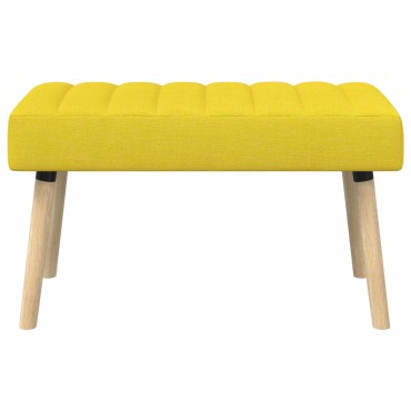 vidaXL Πάγκος με Καναλεύματα Απαλό Κίτρινο 80x40x46cm Ύφασμα 1 τεμ.