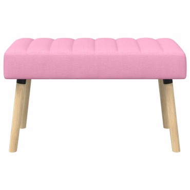 vidaXL Πάγκος με Καναλεύματα Ροζ 80x40x46cm Ύφασμα 1 τεμ.
