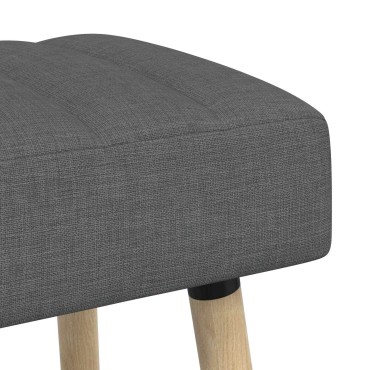 vidaXL Πάγκος με Καναλεύματα Σκούρο Γκρι 110x40x46cm Ύφασμα 1 τεμ.