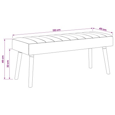 vidaXL Πάγκος με Καναλεύματα Σκούρο Πράσινο 110x40x46cm Ύφασμα 1 τεμ.