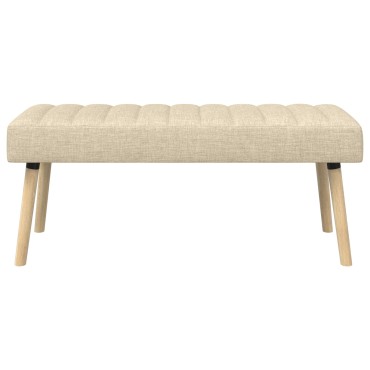 vidaXL Πάγκος με Καναλεύματα Κρεμ 110x40x46cm Ύφασμα 1 τεμ.