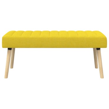 vidaXL Πάγκος με Καναλεύματα Απαλό Κίτρινο 110x40x46cm Ύφασμα 1 τεμ.
