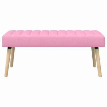 vidaXL Πάγκος με Καναλεύματα Ροζ 110x40x46cm Ύφασμα 1 τεμ.