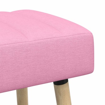 vidaXL Πάγκος με Καναλεύματα Ροζ 110x40x46cm Ύφασμα 1 τεμ.