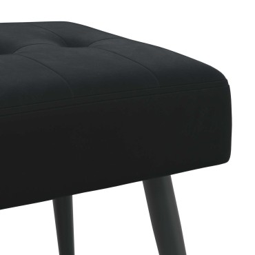 vidaXL Πάγκος με κουμπωτές επιφάνειες Μαύρο 60x40x45cm Βελούδο 1 τεμ.