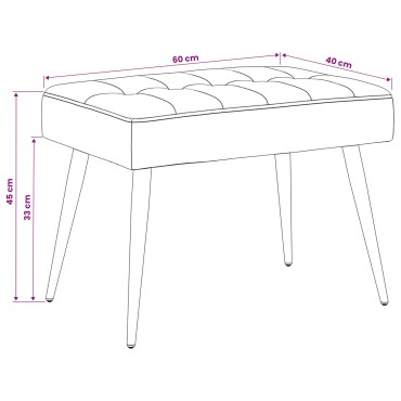 vidaXL Πάγκος με κουμπωτές επιφάνειες Μαύρο 60x40x45cm Βελούδο 1 τεμ.