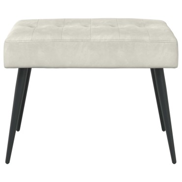 vidaXL Πάγκος με κουμπωτές επιφάνειες Κρεμ 60x40x45cm Βελούδο 1 τεμ.