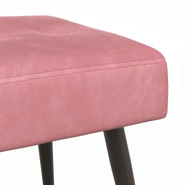 vidaXL Πάγκος με κουμπωτές επιφάνειες Ροζ 80x40x46cm Βελούδο 1 τεμ.