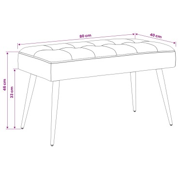vidaXL Πάγκος με κουμπωτές επιφάνειες Ροζ 80x40x46cm Βελούδο 1 τεμ.