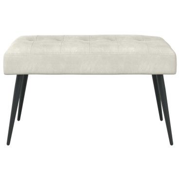 vidaXL Πάγκος με κουμπωτές επιφάνειες Κρεμ 80x40x46cm Βελούδο 1 τεμ.
