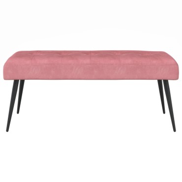 vidaXL Πάγκος με κουμπωτές επιφάνειες Ροζ 110x40x46cm Βελούδο 1 τεμ.