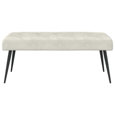 vidaXL Πάγκος με κουμπωτές επιφάνειες Κρεμ 110x40x46cm Βελούδο 1 τεμ.