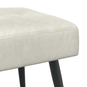 vidaXL Πάγκος με κουμπωτές επιφάνειες Κρεμ 110x40x46cm Βελούδο 1 τεμ.