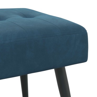 vidaXL Πάγκος με κουμπωτές επιφάνειες Μπλε 110x40x46cm Βελούδο 1 τεμ.