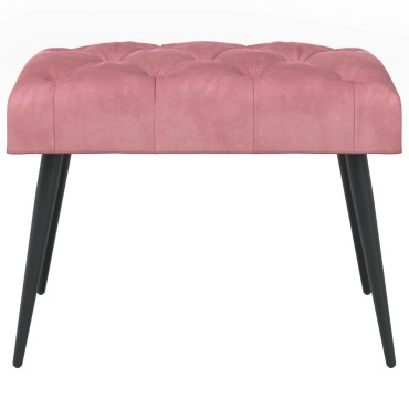 vidaXL Πάγκος με κουμπωτές επιφάνειες Ροζ 60x40x45cm Βελούδο 1 τεμ.