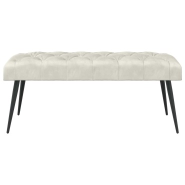 vidaXL Πάγκος με κουμπωτές επιφάνειες Κρεμ 110x40x46cm Βελούδο 1 τεμ.