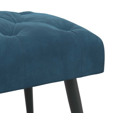 vidaXL Πάγκος με κουμπωτές επιφάνειες Μπλε 110x40x46cm Βελούδο 1 τεμ.
