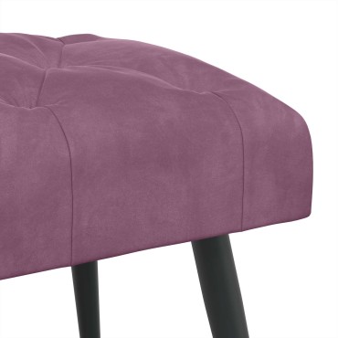 vidaXL Πάγκος με κουμπωτές επιφάνειες Μοβ 110x40x46cm Βελούδο 1 τεμ.