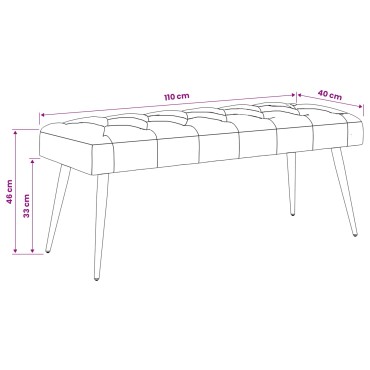 vidaXL Πάγκος με κουμπωτές επιφάνειες Μοβ 110x40x46cm Βελούδο 1 τεμ.