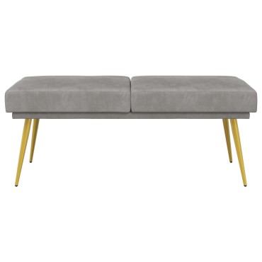 vidaXL Διπλή Επίστρωση Πάγκος Ανοιχτό γκρι 120x45x46cm Βελούδο