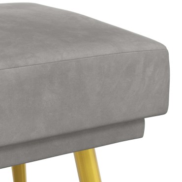 vidaXL Διπλή Επίστρωση Πάγκος Ανοιχτό γκρι 120x45x46cm Βελούδο