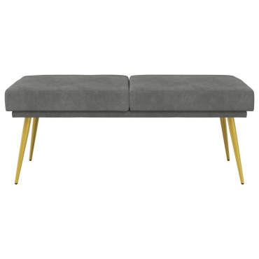 vidaXL Διπλή Επίστρωση Πάγκος Σκούρο Γκρι 120x45x46cm Βελούδο