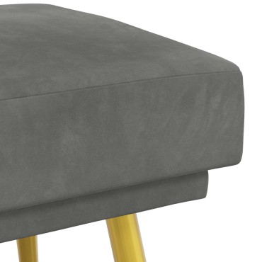 vidaXL Διπλή Επίστρωση Πάγκος Σκούρο Γκρι 120x45x46cm Βελούδο