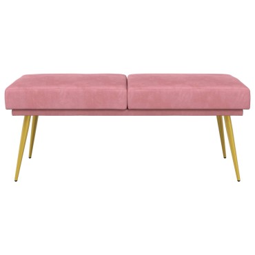 vidaXL Διπλή Επίστρωση Πάγκος Ροζ 120x45x46cm Βελούδο