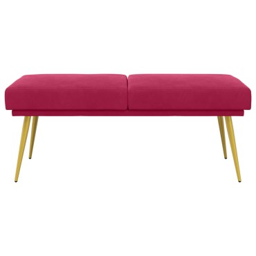 vidaXL Διπλή Επίστρωση Πάγκος Κόκκινο 120x45x46cm Βελούδο