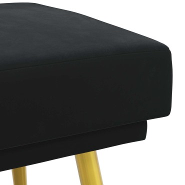 vidaXL Διπλή Επίστρωση Πάγκος Μαύρο 120x45x46cm Βελούδο