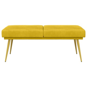 vidaXL Διπλή Επίστρωση Πάγκος Κίτρινο 120x45x46cm Βελούδο