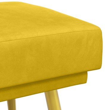 vidaXL Διπλή Επίστρωση Πάγκος Κίτρινο 120x45x46cm Βελούδο