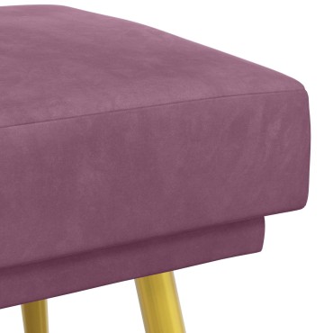 vidaXL Διπλή Επίστρωση Πάγκος Μοβ 120x45x46cm Βελούδο