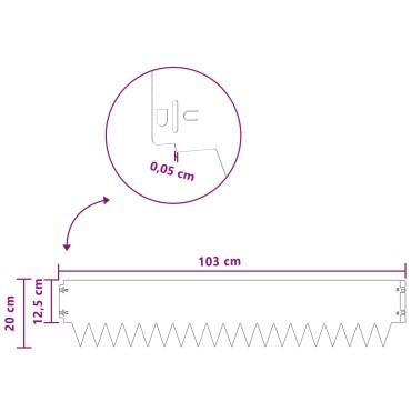 vidaXL Περίγραμμα γκαζόν 30 τμχ. 103 x 20 εκ Ατσάλι Ασημί