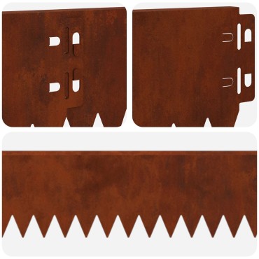 vidaXL Περίγραμμα γκαζόν 10 τμχ. 103 x 10 εκ Ατσάλι Σκ rusty