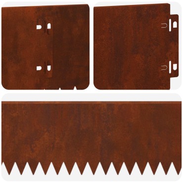 vidaXL Περίγραμμα γκαζόν 10 τμχ. 103 x 15 εκ Ατσάλι Σκ rusty