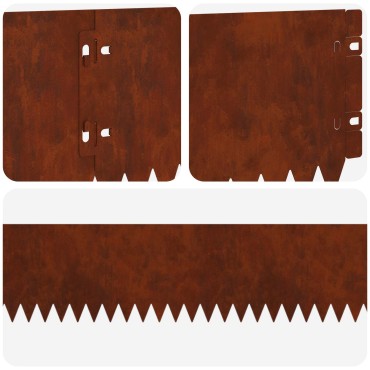 vidaXL Περίγραμμα γκαζόν 10 τμχ. 103 x 15 εκ Ατσάλι Σκ rusty