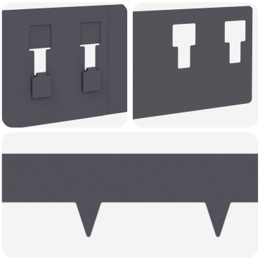 vidaXL Περίγραμμα γκαζόν 50 τμχ. 100 x 12 cm Ατσάλι Ανθρακί