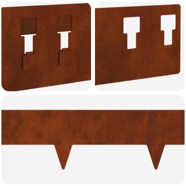 vidaXL Περίγραμμα γκαζόν 20 τμχ. 100 x 12 cm Ατσάλι Σκ rusty