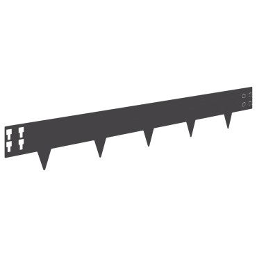 vidaXL Περίγραμμα γκαζόν 50 τμχ. 100 x 15 cm Ατσάλι Μαύρο