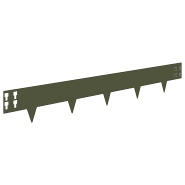 vidaXL Περίγραμμα γκαζόν 30 τμχ. 100 x 15 cm Ατσάλι Λαδί