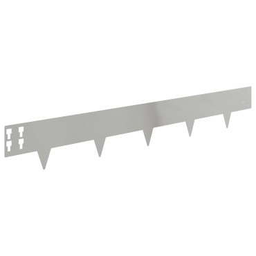 vidaXL Περίγραμμα γκαζόν 50 τμχ. 100 x 15 cm Ατσάλι Ασημί