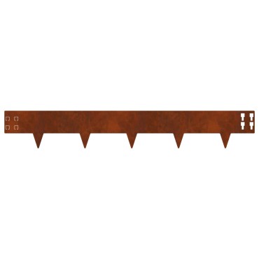 vidaXL Περίγραμμα γκαζόν 10 τμχ. 100 x 15 cm Ατσάλι Σκ rusty