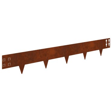 vidaXL Περίγραμμα γκαζόν 30 τμχ. 100 x 15 cm Ατσάλι Σκ rusty