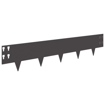 vidaXL Περίγραμμα γκαζόν 10 τμχ. 100 x 20 cm Ατσάλι Μαύρο