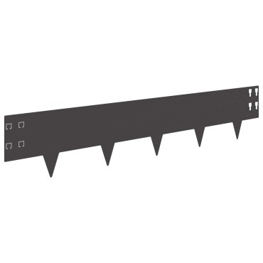 vidaXL Περίγραμμα γκαζόν 50 τμχ. 100 x 20 cm Ατσάλι Μαύρο